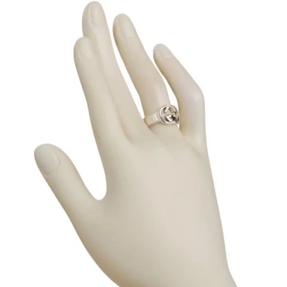 New Authentic Gucci GG Sterling Silver Ring Size 7 - Picture 6 of 7